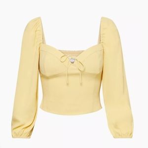 Aritzia Wilfred Novella Blouse Long sleeve Bustier in Yellow size Small